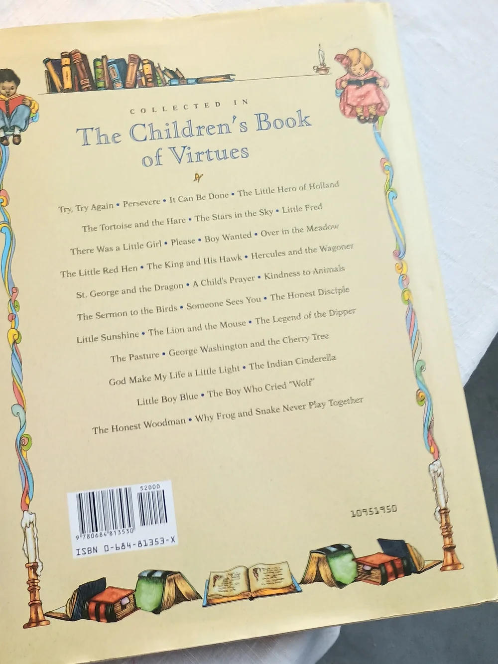 🤸🏻‍♂️ KIDS CORE🤸🏻‍♂️ VTG 1995 The Children's Book of Virtues, Childhood Core
